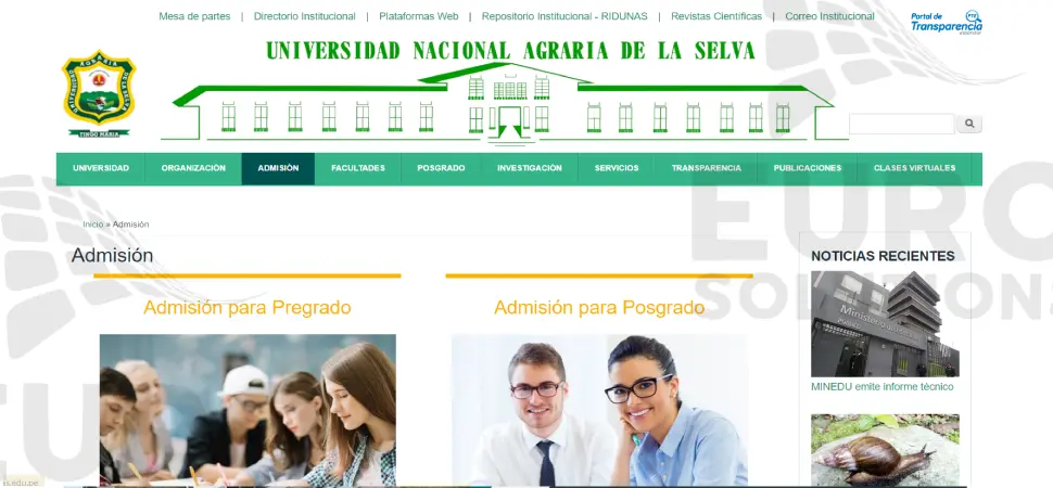 Universidad Nacional Agraria de la Selva's admission